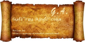György Ajnácska névjegykártya